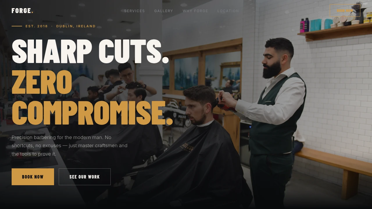 Forge Barber Co. website screenshot